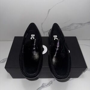 Hugo Boss Noel Mocc Men's 8 Loafer Leather Slip On Dress Shoes Moccasins Black